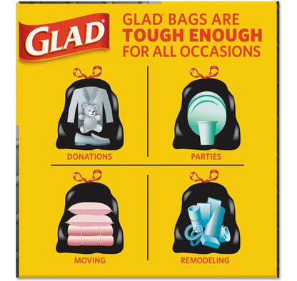 Glad Trash bags 30 gallons 28 Bags