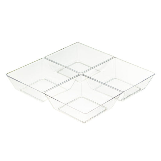 MiniWare Clear 4 Section Dish Square 6″ x 6″ (6 Count)
