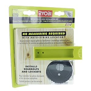 Ryobi A99DLK3 3-Step Wood Door Lock Installation Kit with Auto-Strike Locator for Deadbolts and Locksets