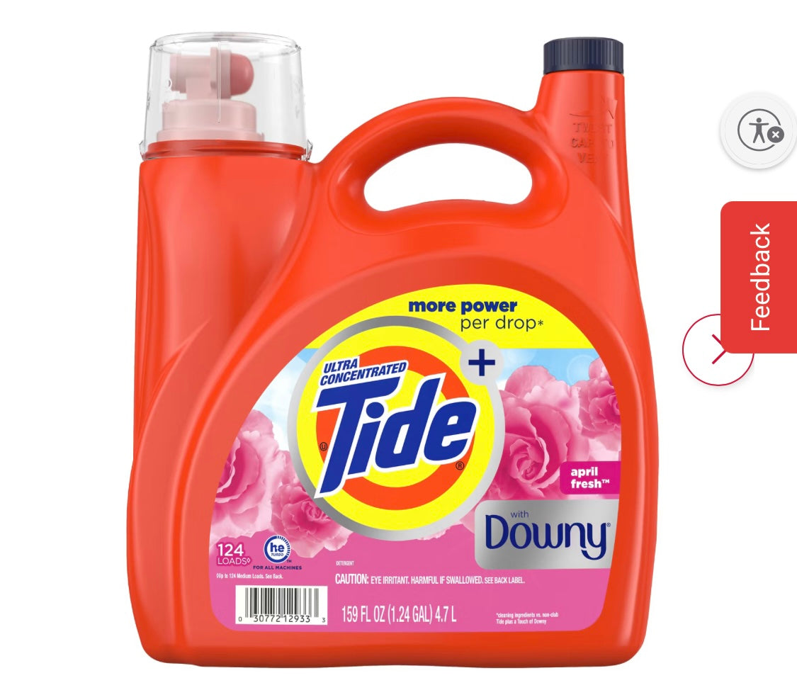 Tide + Downy Liquid Laundry Detergent - April Fresh, 124 loads/159 oz.