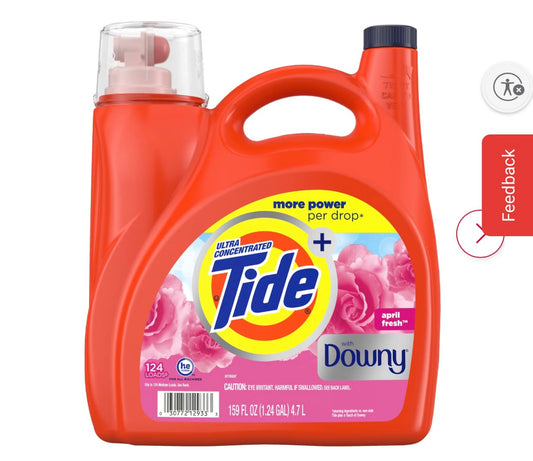 Tide + Downy Liquid Laundry Detergent - April Fresh, 124 loads/159 oz.