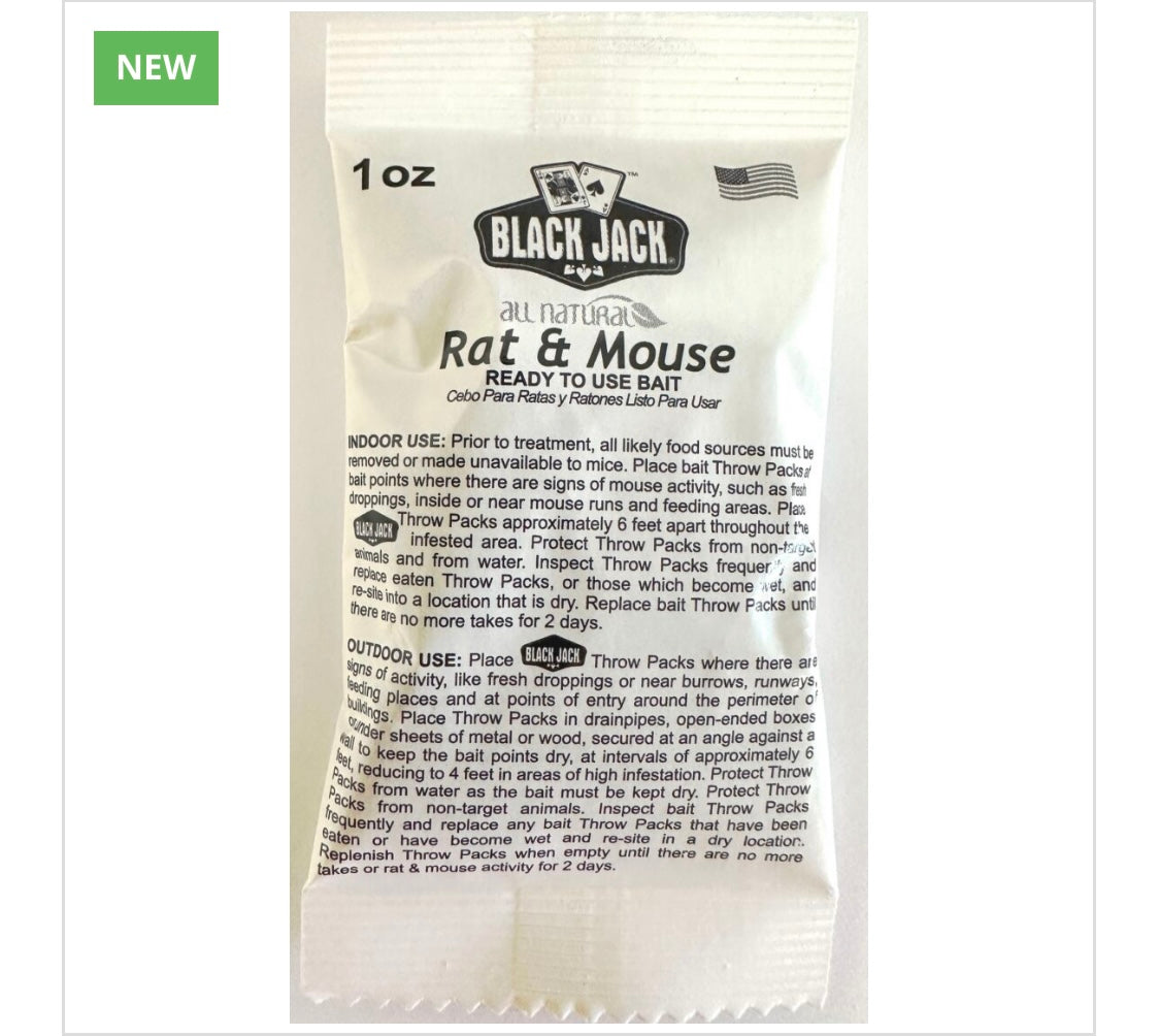 BLACK JACK RAT & MOUSE BAIT 1z THROW PACKS – 6ct