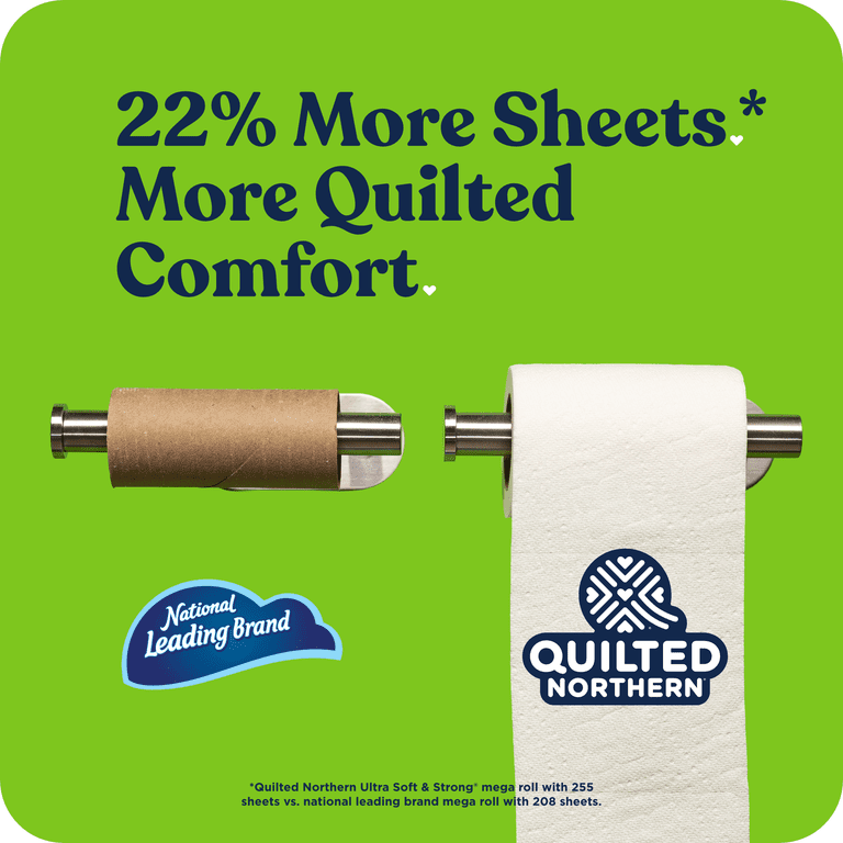 Quilted Northern Ultra Soft & Strong 2-Ply Toilet Paper, 12 Mega Rolls, 255 Sheets Per Roll