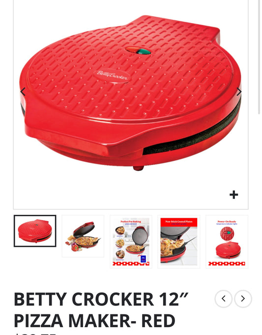 BETTY CROCKER 12″ PIZZA MAKER- RED