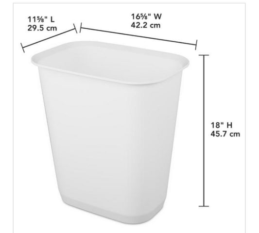 WASTEBASKET-9 GALLON – OPEN TOP – WHITE