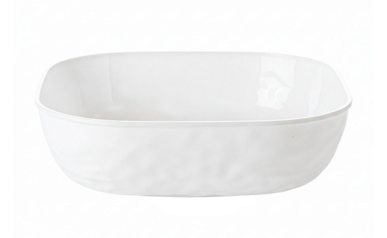 Hammered square Bowl white