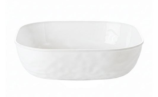 Hammered square Bowl white