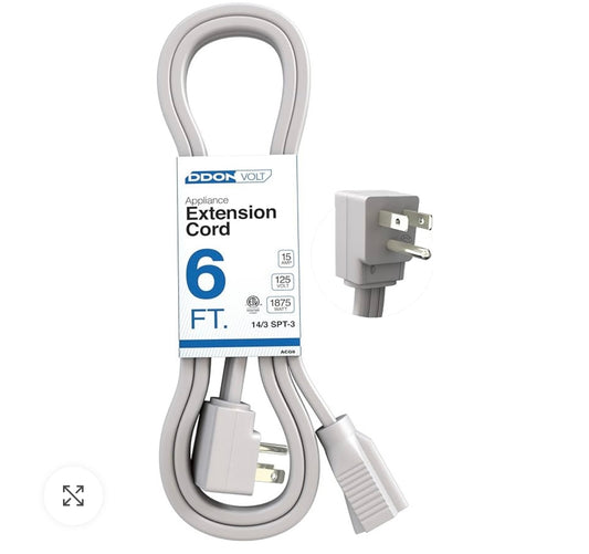 6ft Grey Heavy Duty Appliance Cord