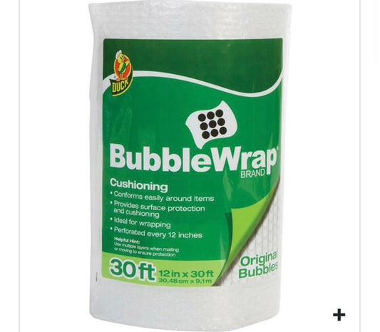 BUBBLE WRAP – 12″ x 30′ (30 sq ft)