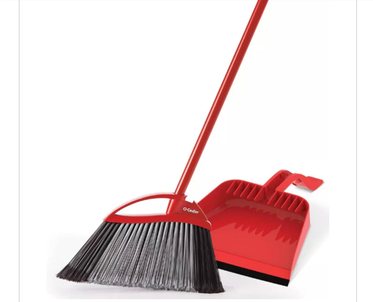 OCEDAR BROOM PET PRO POWER CORNER W/ STEP ON DUSTPAN