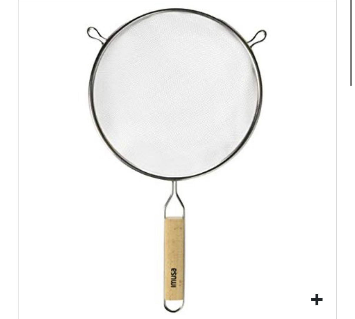 IMUSA stainless steel STRAINER-WOOD HANDLE 8″