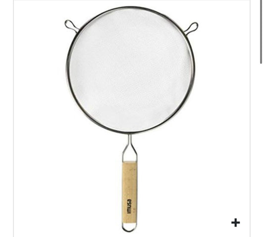 IMUSA stainless steel STRAINER-WOOD HANDLE 8â€³