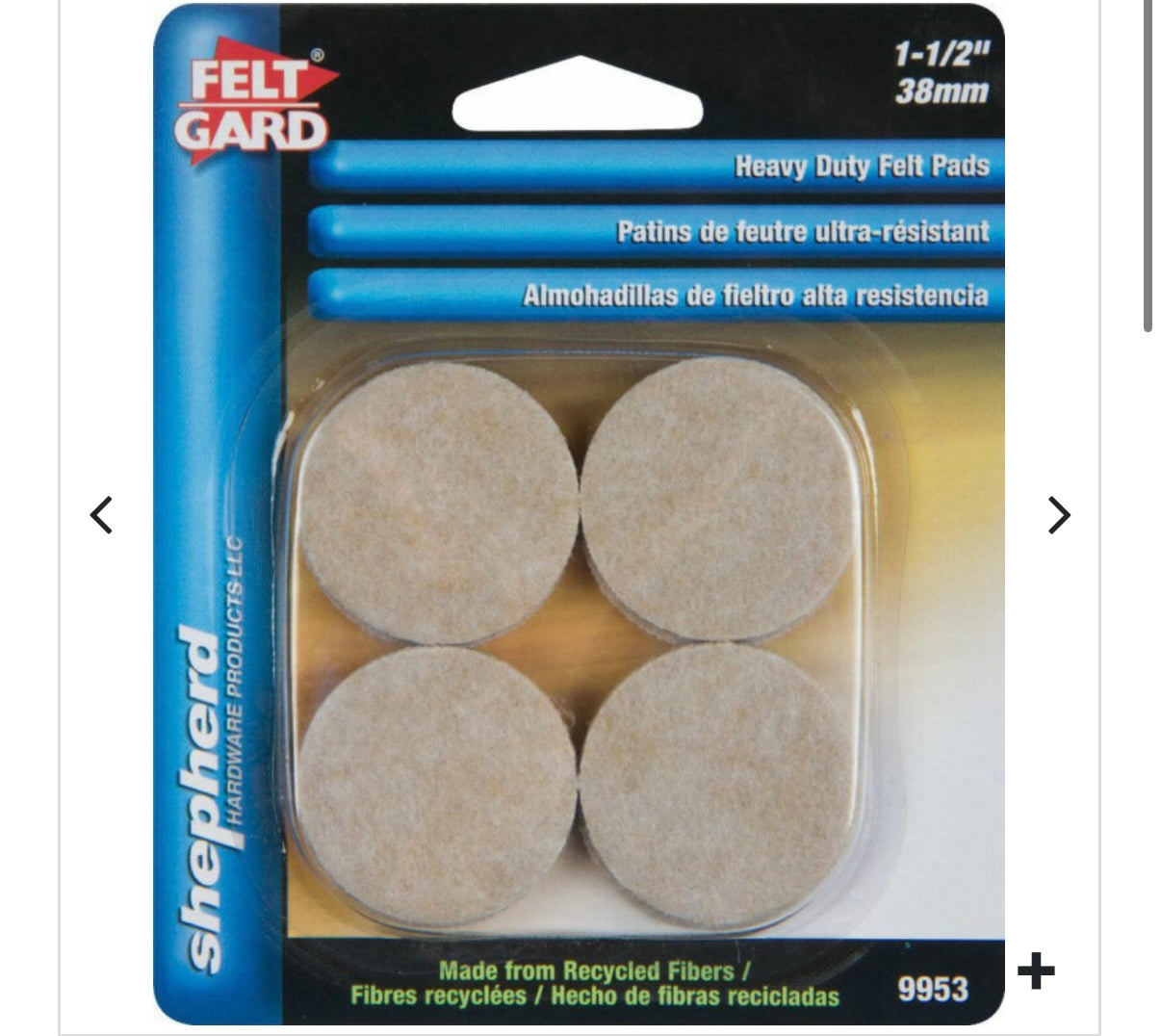FELT GARD PADS-H.D.LIGHT BROWN #3 – 1.5″