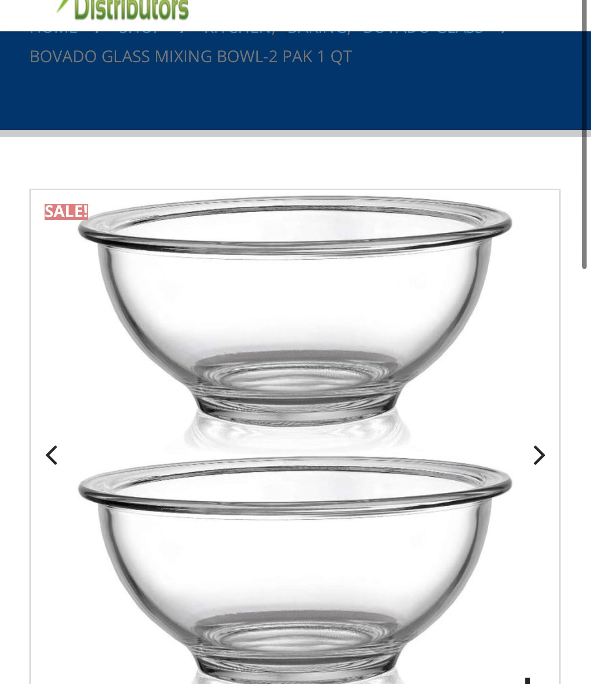 BOVADO GLASS MIXING BOWL-2 PAK 1 QT