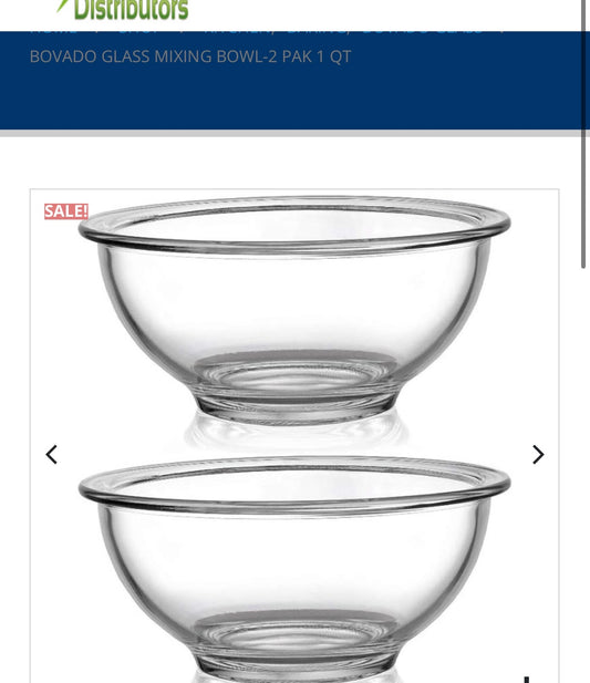 BOVADO GLASS MIXING BOWL-2 PAK 1 QT