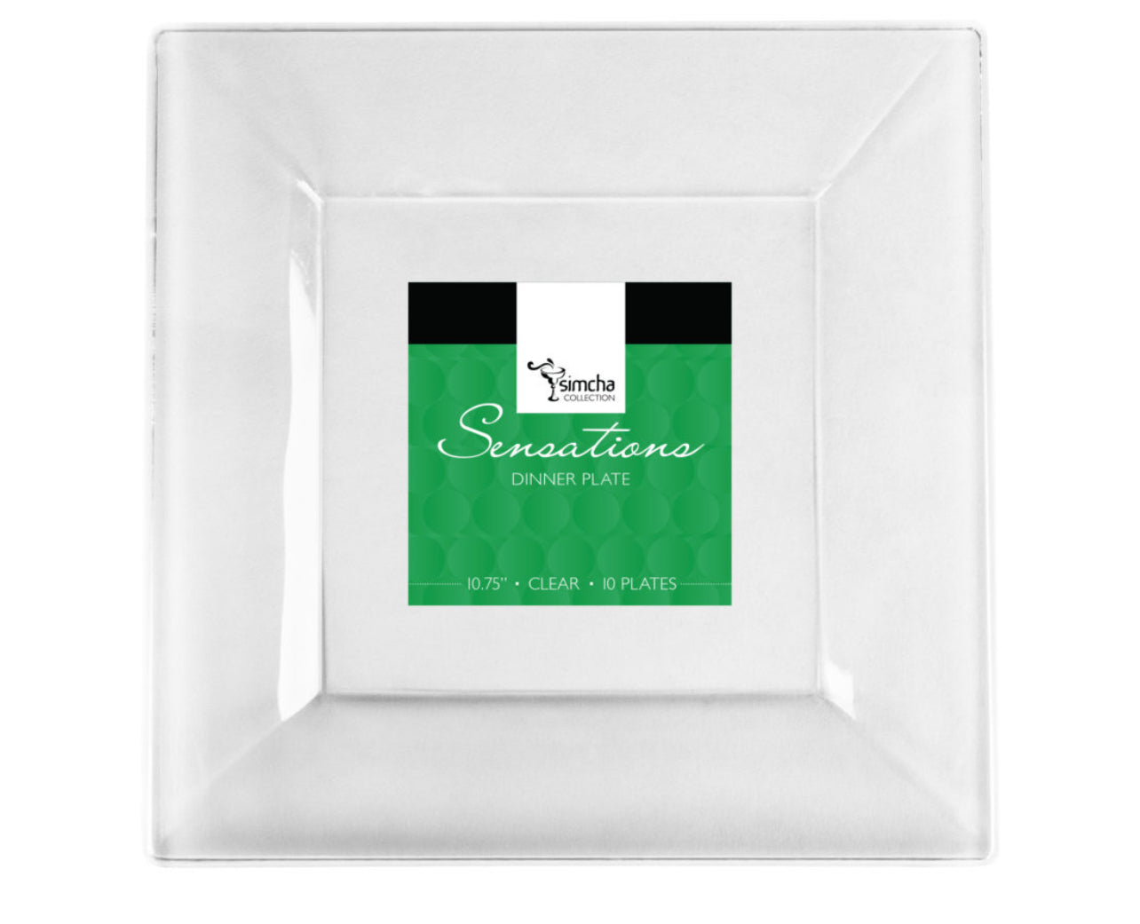 10.75" SQ Clear Plate 10ct