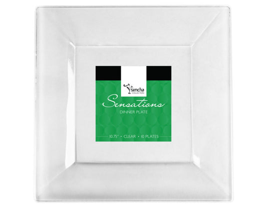 10.75" SQ Clear Plate 10ct