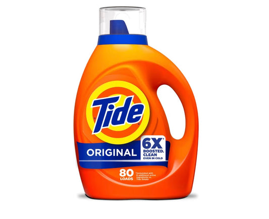 Tide Laundry Detergent Liquid, Original Scent, 80 Loads, 105FL OZ, Works on 100% of Common Stains, Laundry Soap, Liquid Laundry Detergent