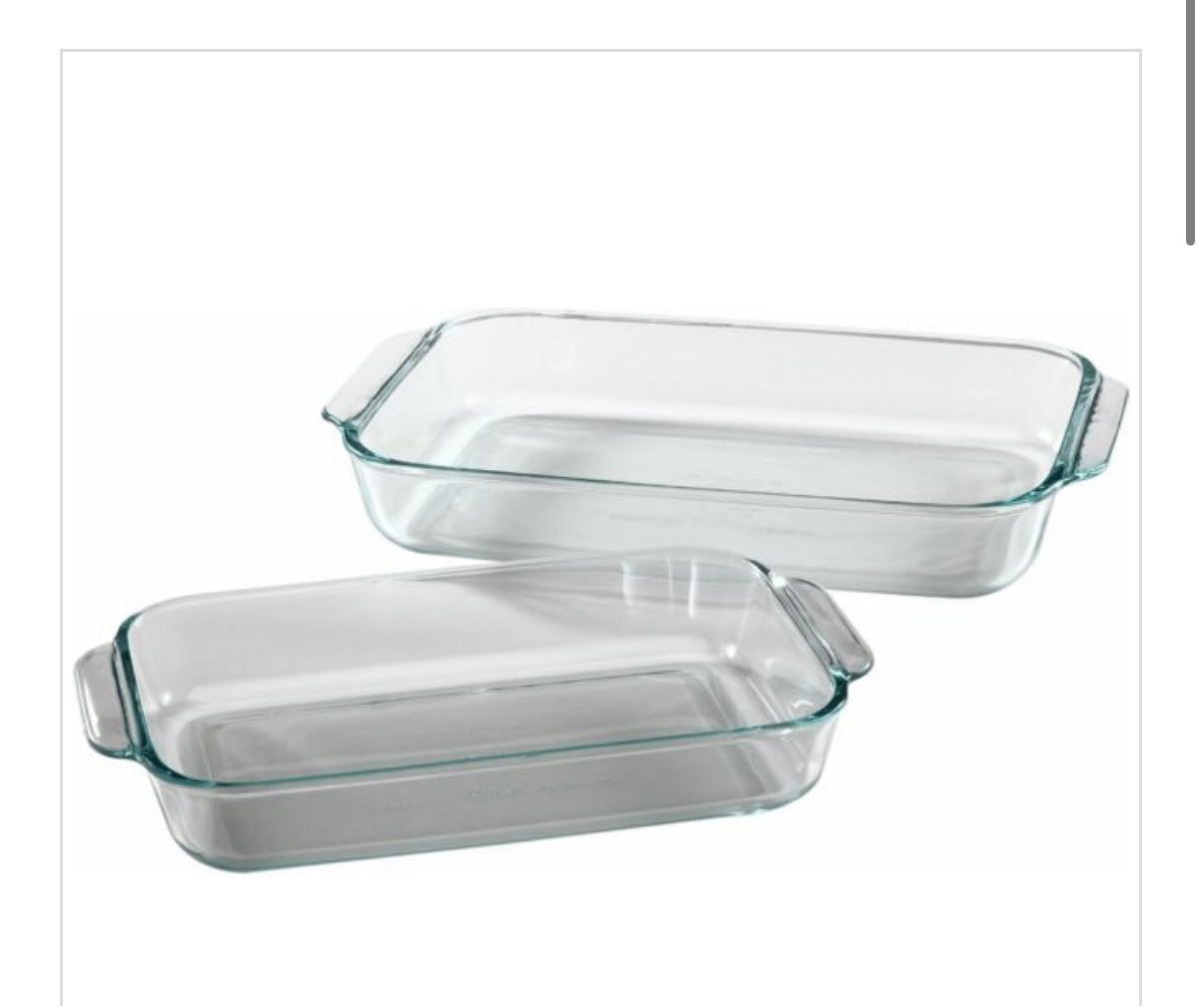 PYREX-VALUE PK-2 QT & 3 QT OPEN BAKING DISHES