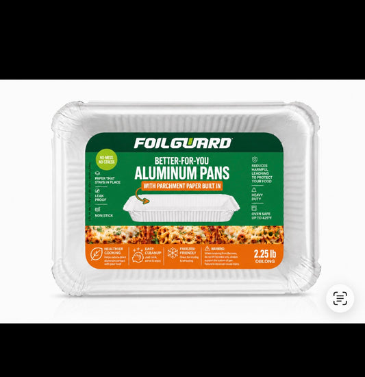 FoilGuard® 2.25 Oblong Disposable Aluminum Pan with Parchment Paper Built In