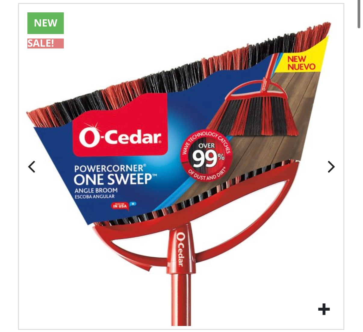 OCEDAR LG. POWER CORNER BROOM ” ONE SWEEP