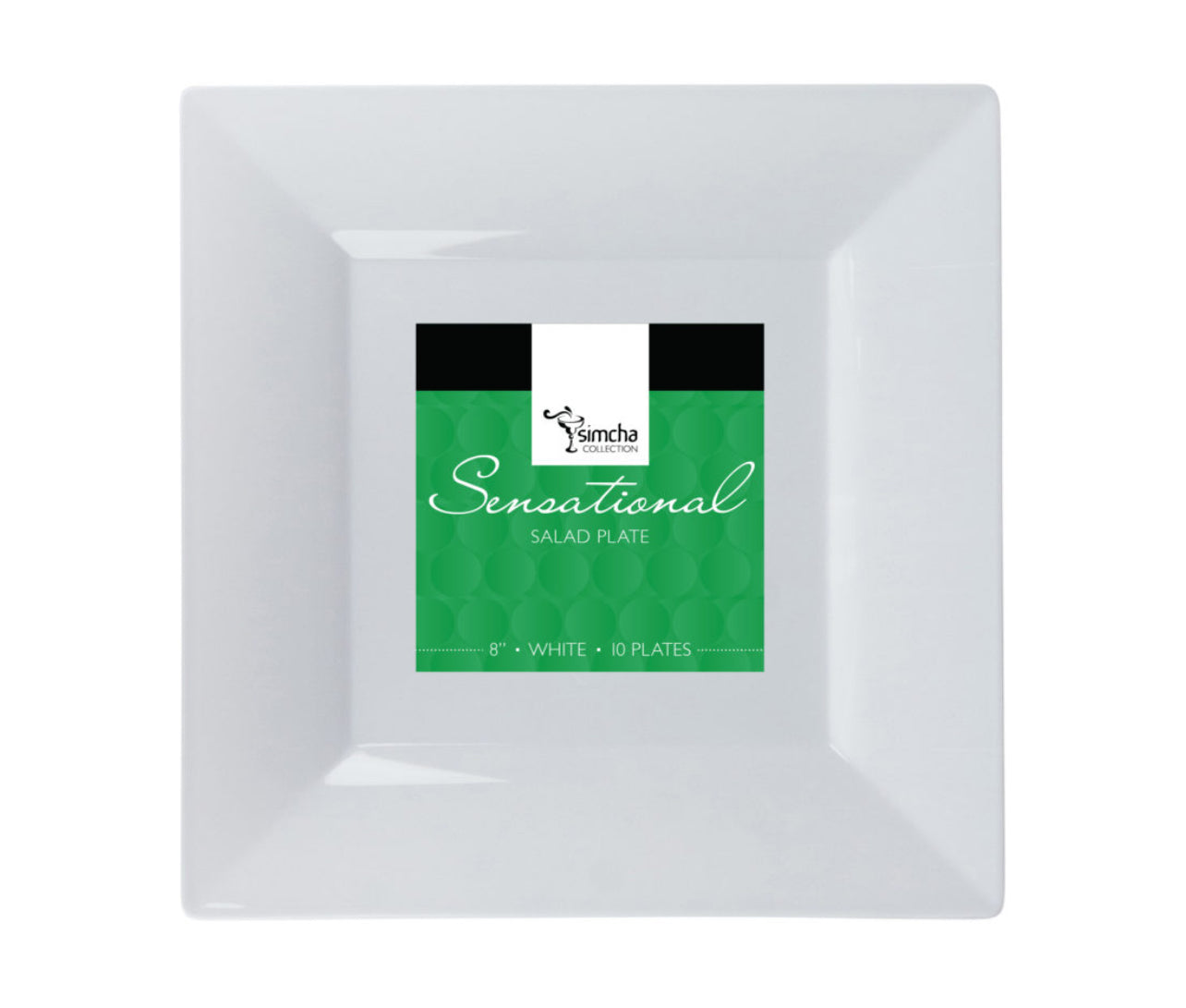 8" Square Plastic White 10ct