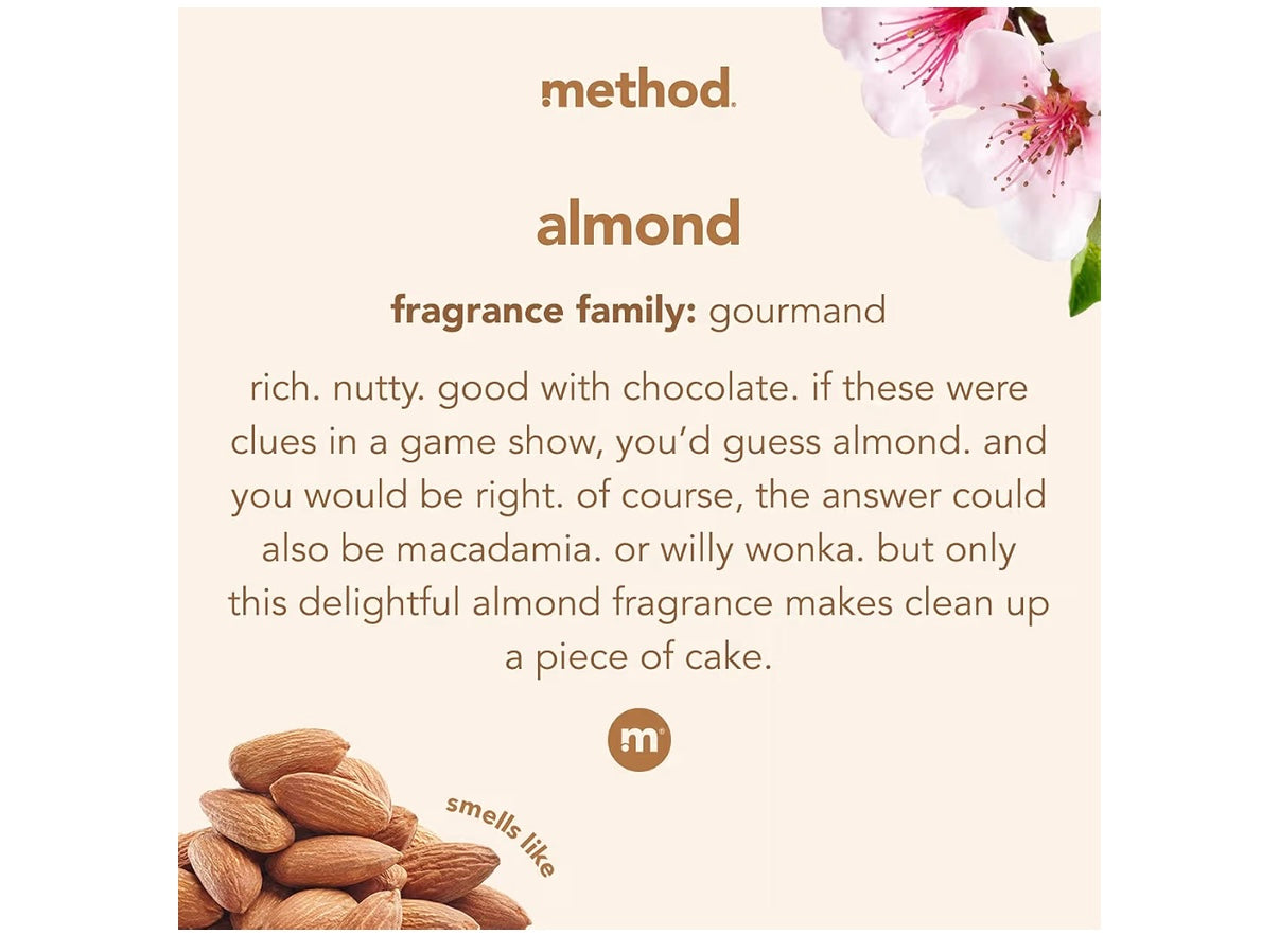 Method Hardwood Floor Cleaner, Squirt + Mop Design, Use as Laminate or Sealed Wood Floor Cleaner, Almond Scent, 25oz