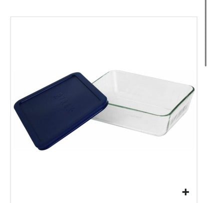 PYREX-RECT.BAKE DISH-BLUE COVR 6 cup