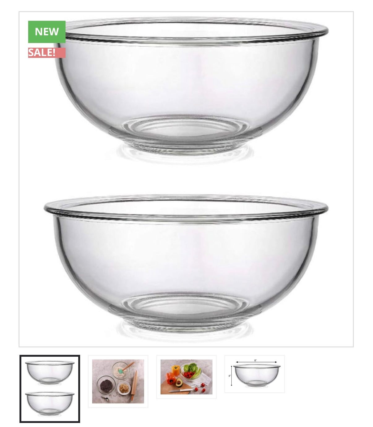 BOVADO GLASS MIXING BOWL-2 PAK 2.5 QT