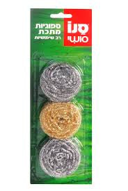 SANO steel metal sponges Round cleaning sponge 3 pack