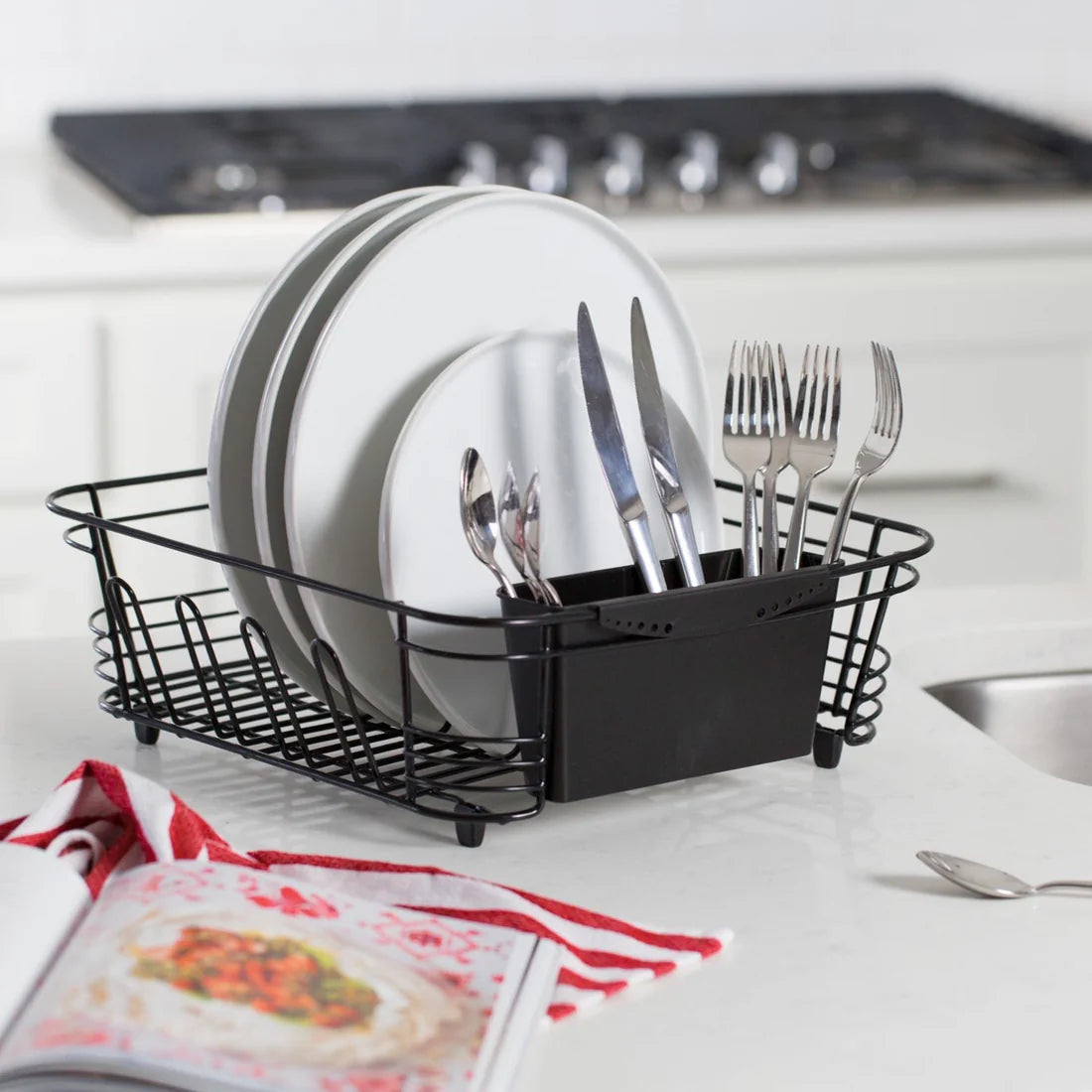 2-Piece Dish Drainer Black