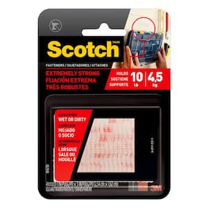 Scotch 1 in. x 3 in. Clear Extreme Fasteners, 4 Strips, 2 Sets