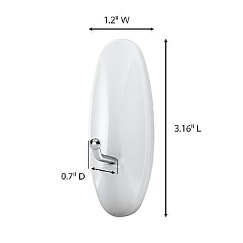 Command Medium Wire Hooks, 3 lb., White, 2/Pack