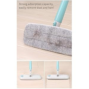 Maryya Microfiber Spray Mop Hard Floor Mop for Home Kitchen Wood Tile Laminate Ceramic Floor Cleaning Tool with 2 Extra Refills and 1 Scraper