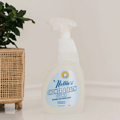 Nellie's All-Natural Shower and Bath Cleaner - Plant-Based Formula - Removes Soap Scum & Grime - Refreshing Lemongrass Scent - No Harsh Chemicals - Easy Daily or Deep Cleaning Solution