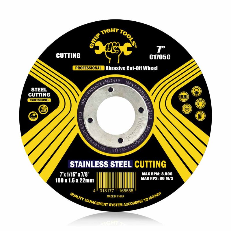 Depressed Center Stainless Steel Cutting Wheel - For Metal 7" X 1/16" X7/8"