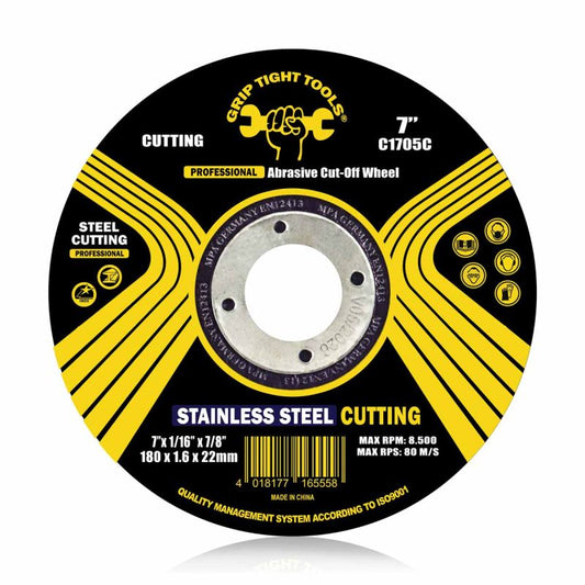 Depressed Center Stainless Steel Cutting Wheel - For Metal 7" X 1/16" X7/8"