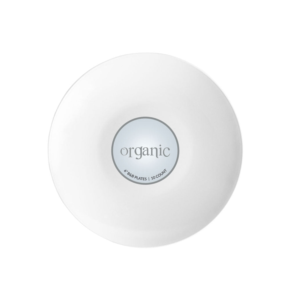 Organic White B&B 6″ Plates (10 count)