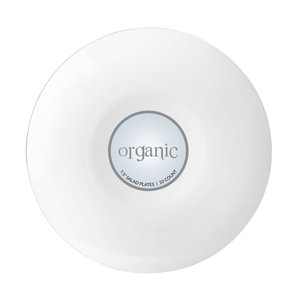Organic White Lunch 7.5″ Plates (10 count)