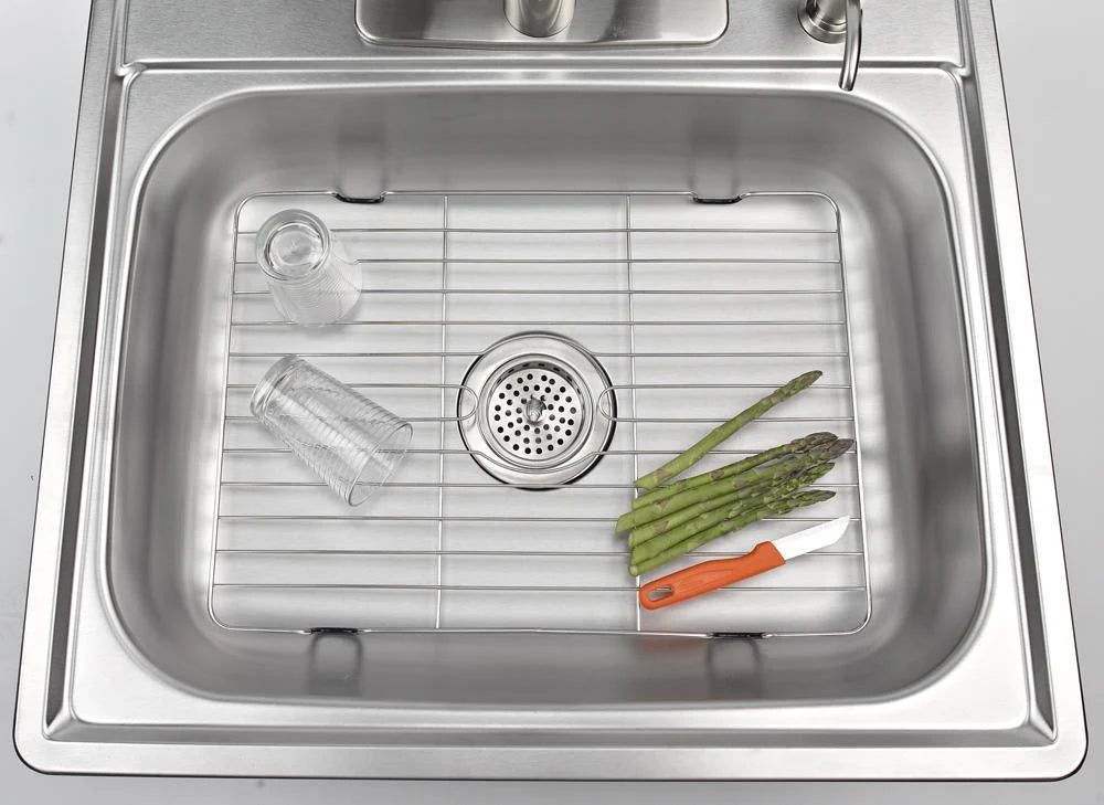 Stainless Steel Sink Protector With Coated Feet 16x12