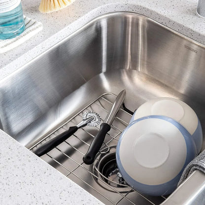 Stainless Steel Sink Protector With Coated Feet 16x12