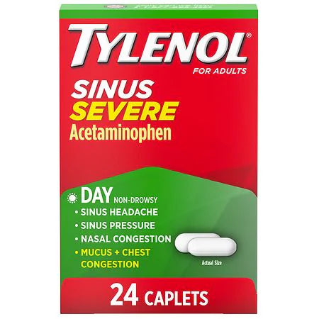 TYLENOL Sinus Severe Non-Drowsy Day Cold & Flu Relief Caplets, 24.0 ea