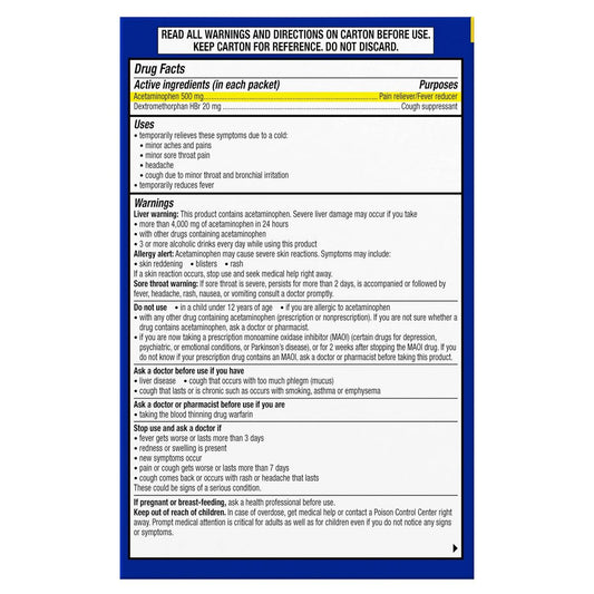 Theraflu Multi-Symptom Severe Cold Relief Daytime Powder - Honey Lemon - 6ct