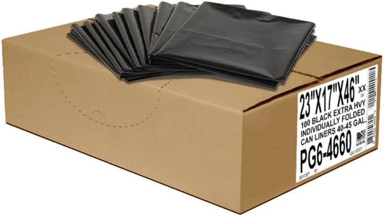 LINERS BLACK 23"x17"x46" 1.8 mil 100 Pack