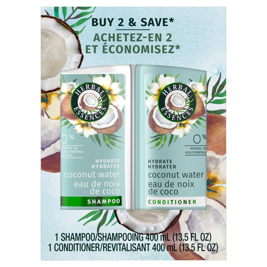 Herbal Essences Hydrate Collection Coconut Water and Jasmine Moisturizing Shampoo and Conditioner Set - (2x13.5)oz