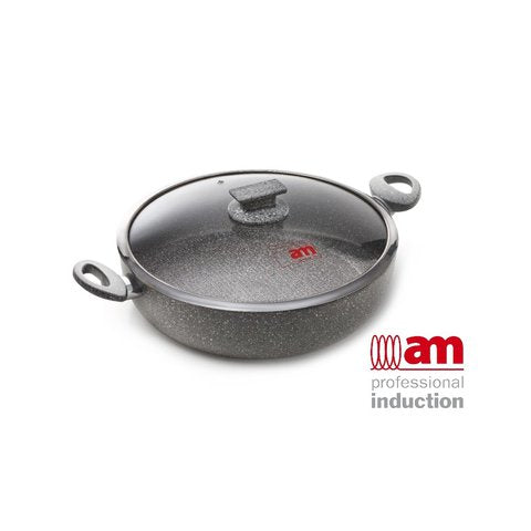 AM Mugnano skillet 12.6” made in Italy AM Regina Low Casserole With Lid