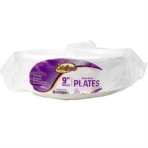 9 inch plastic plates 100 pack microwavable ￼