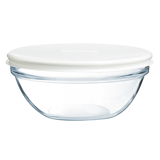 PASABAHCE Glass Bowl with white cover 1.5Q