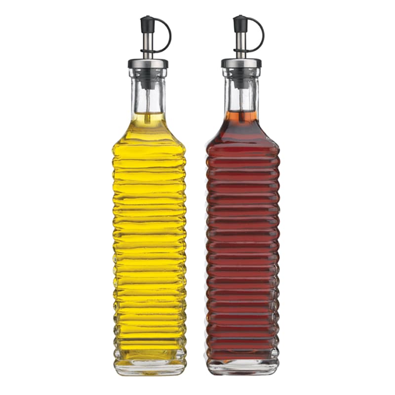 Olive oil & vinegar, glass jars ￼￼￼