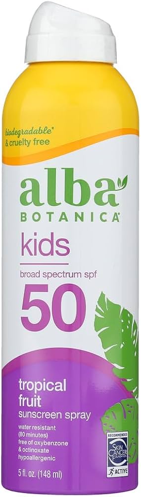 Alba Botanica Very Emollient, Active Kids Spray Sunscreen SPF 50 6 oz